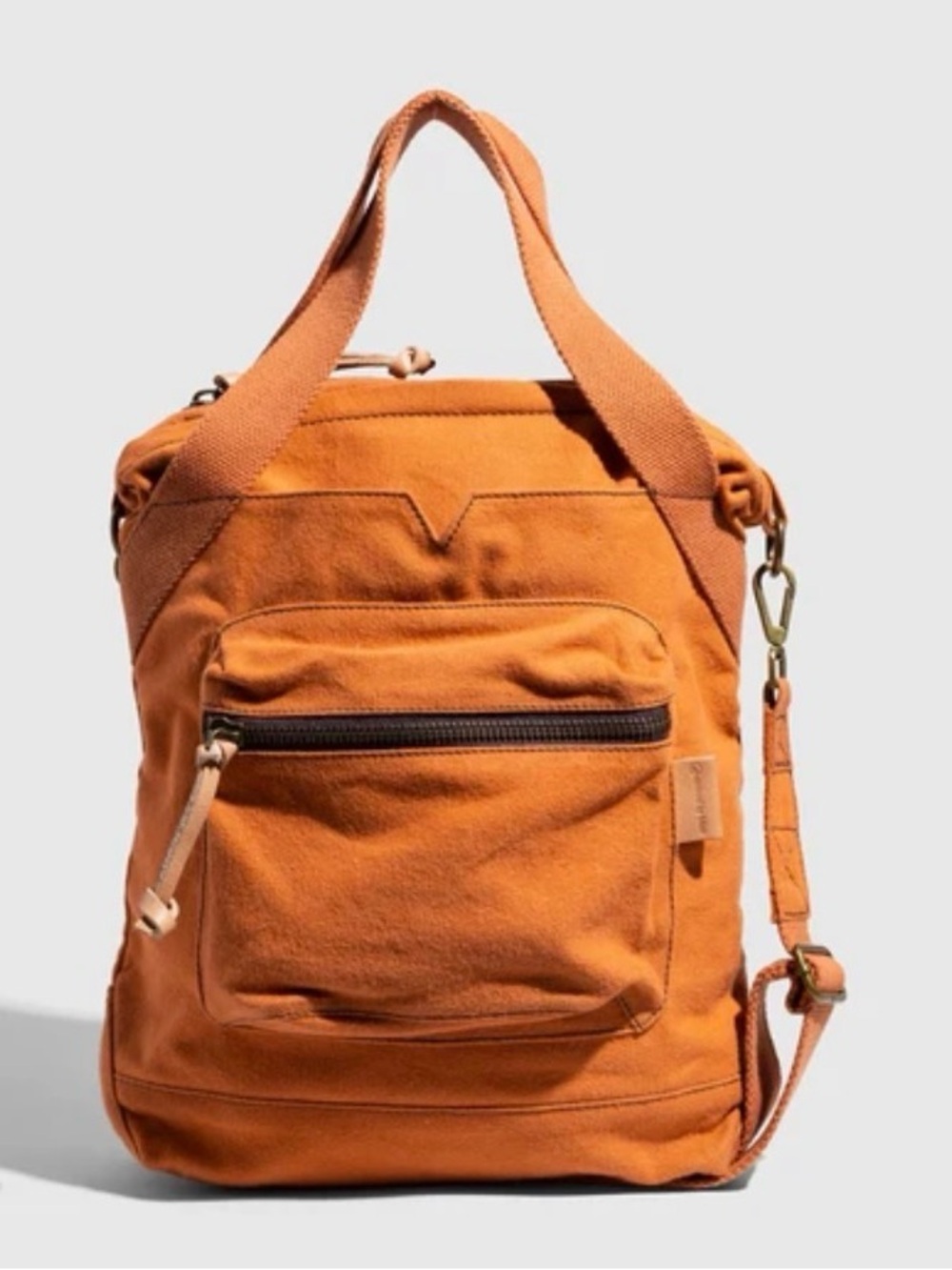United By Blue Rust Canvas Tote with Front Zip Pocket